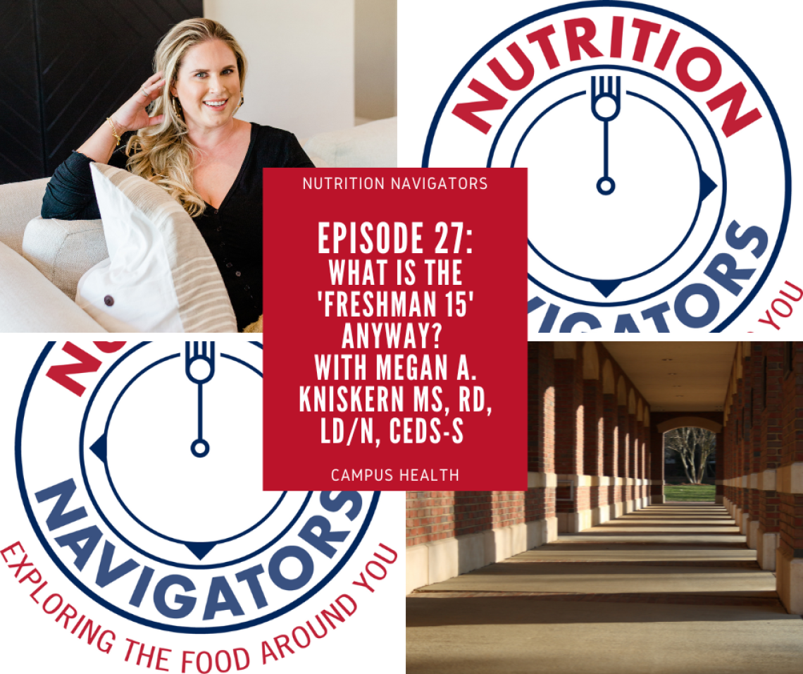 Photo of Dietitian Megan Kniskern and Title of Podcast 