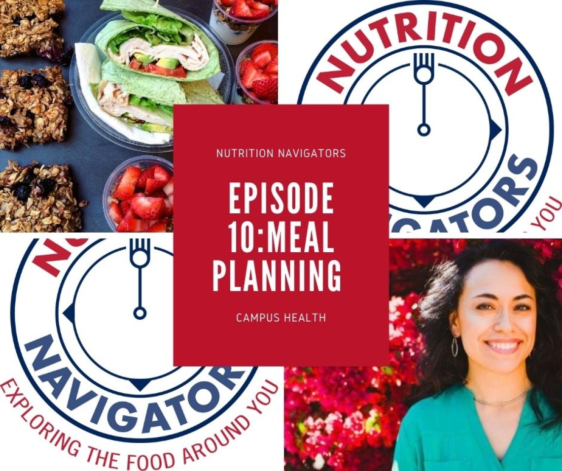 Square graphic with photo of Christy Wilson Nutrition Navigator logo and text that reads Episode 10 Meal Planning